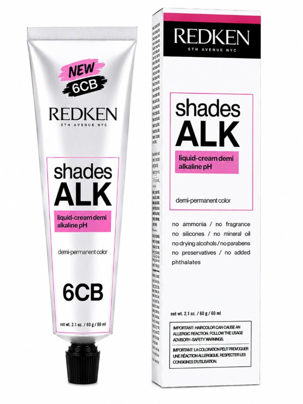 Redken Shades ALK Liquid Cream Demi Permanent Hair Color 6CB 2.1 oz